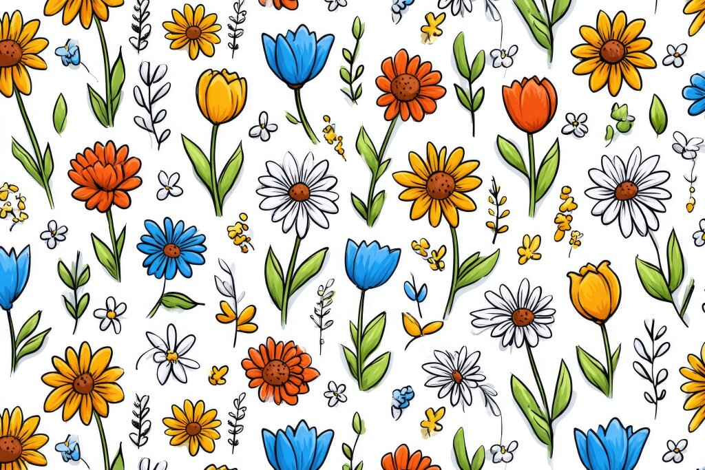 Verspielte florale Illustration