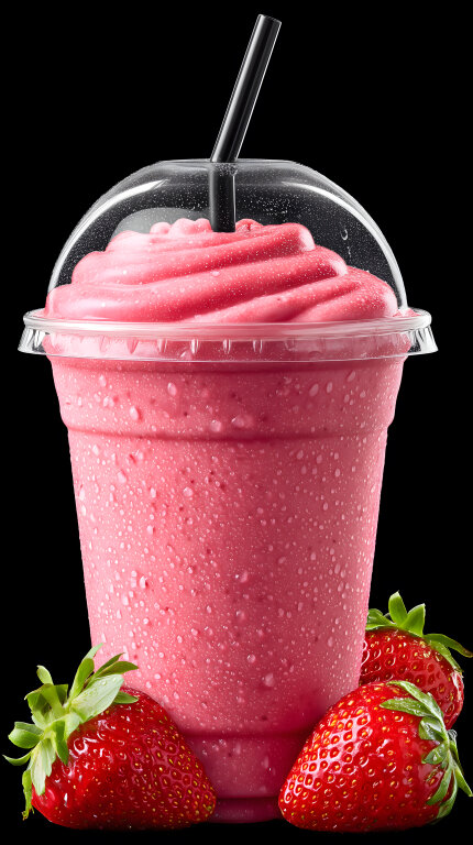 Erdbeer-Smoothie mit schwarzen Hintergrund