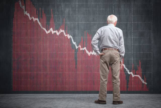 Senior-Investor sieht auf sinkende Aktienkurve
