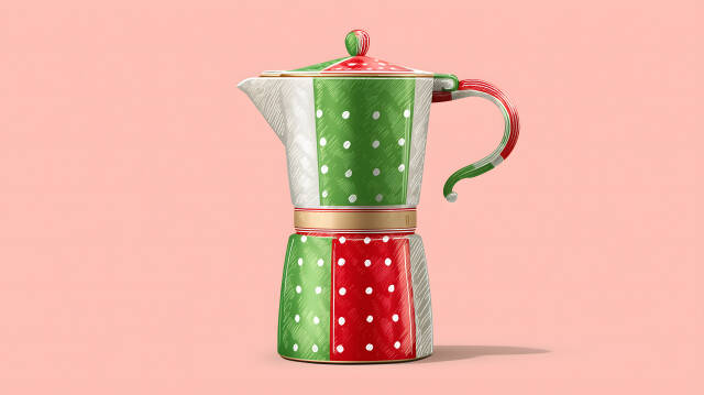 Espressokanne im italienischen Design mit Punkten