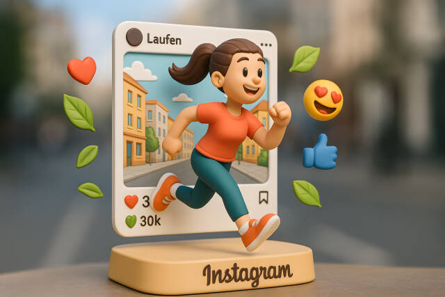 Instagram Laufpost mit Emojis und Likes