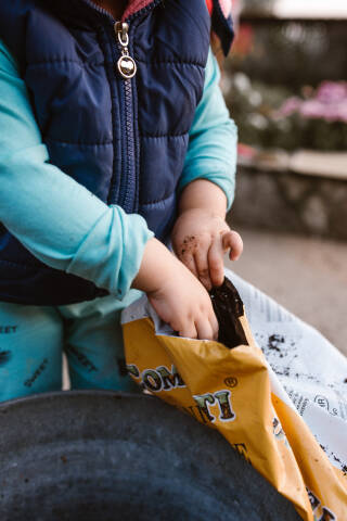 little girl in the garden.