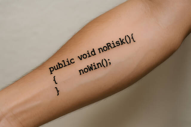 No Risk, no Win: Programmierer Tattoo mit Java Code