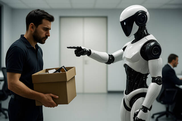 Arbeitsplatzverlust: Roboter ersetzt Mensch bei Kündigung im Büro