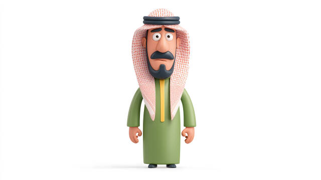 3D Cartoonfigur eines arabischen Geschäftsmanns