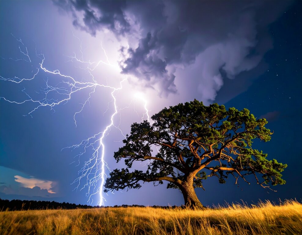 Eiche im Donnerwetter