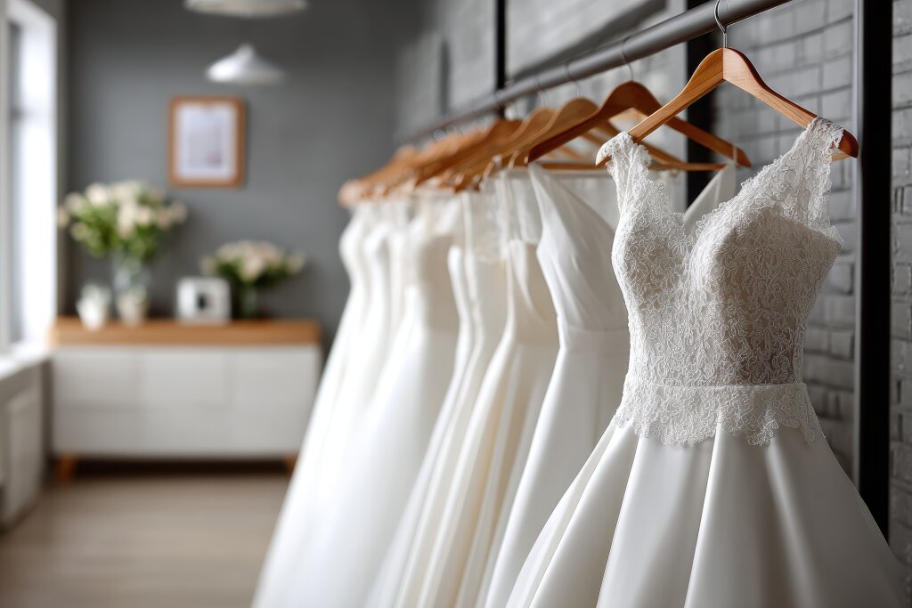 Hochzeitskleider in Boutique