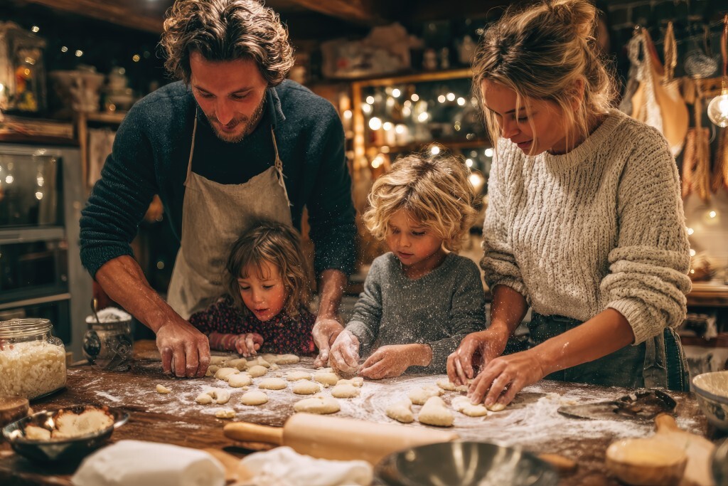 Familienzeit beim Plätzchenbacken