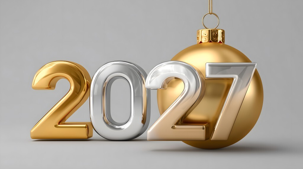 Weihnachten 2027 Dekoration mit Christbaumkugel