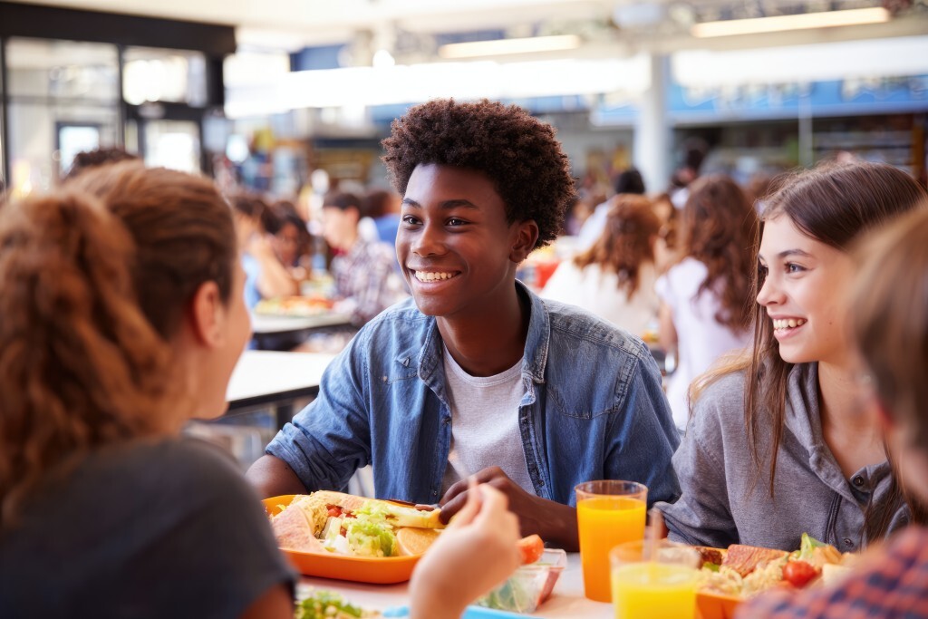 Freunde beim Mittagessen