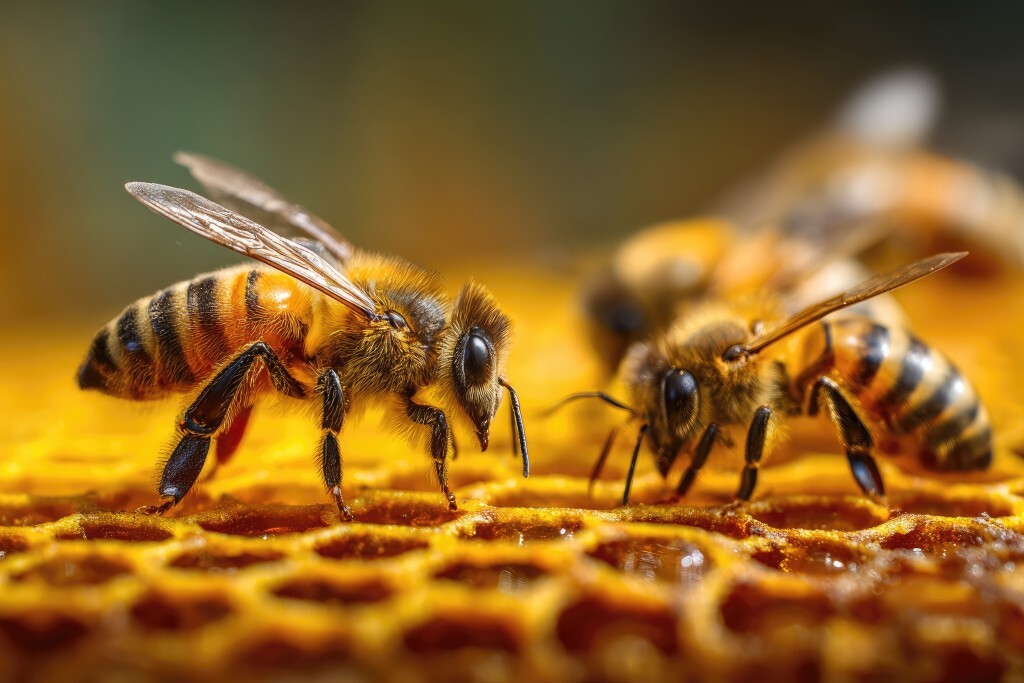 Nahaufnahme von Bienen