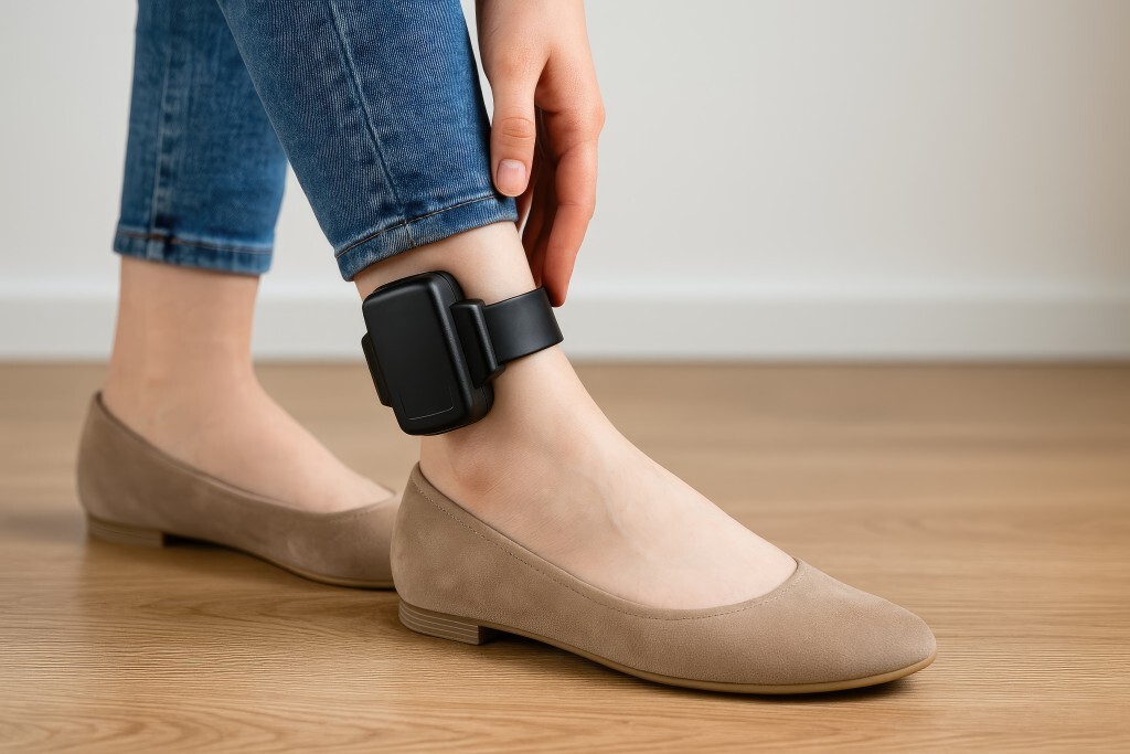 Frauenfuß mit Fußfessel