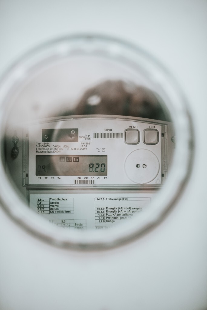 A close-up view shows a smart meter