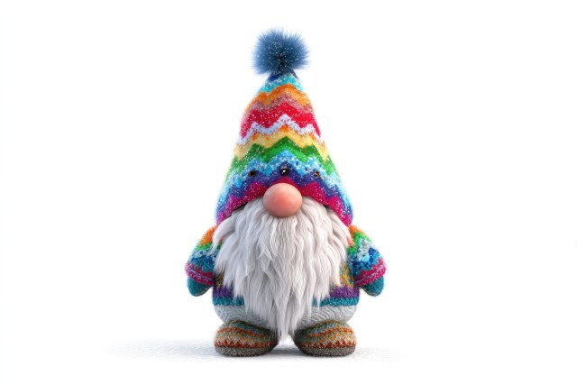 Bunter Wichtel mit Mütze