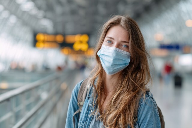 Junge Frau am Bahnhof