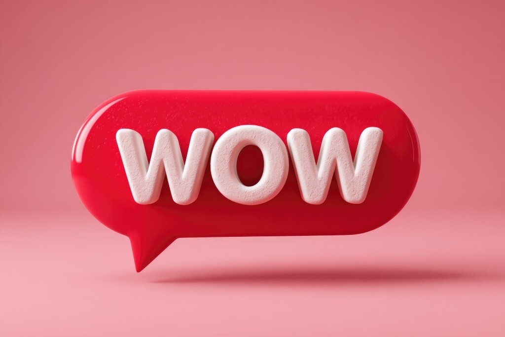 "WOW" in Sprechblase