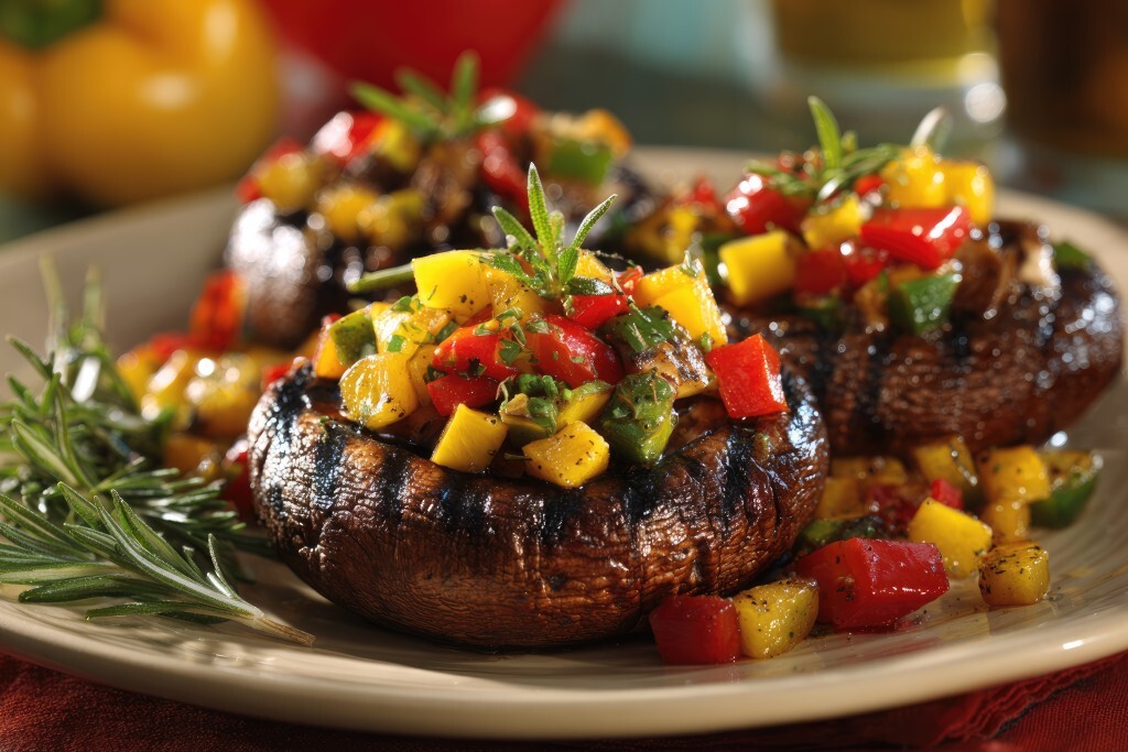 Gefüllte Pilze mit Gemüse