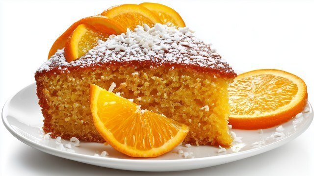 Saftig-süßer Orangenkuchen mit Zuckerschnee