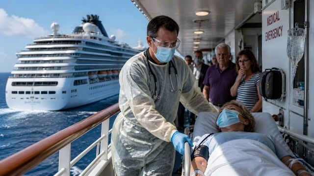 Medizinischer Notfall auf dem Deck eines Kreuzfahrtschiffs