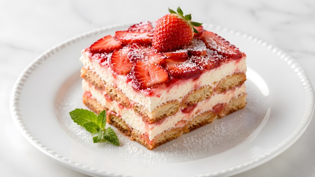 Erdbeer-Tiramisu mit Mascarpone und Biskuit