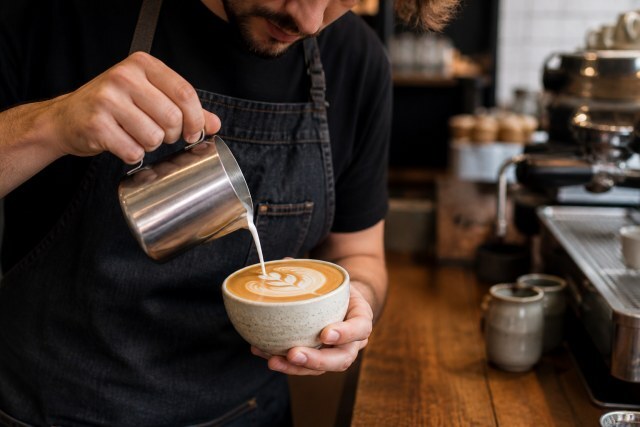Kaffeekunst im Café