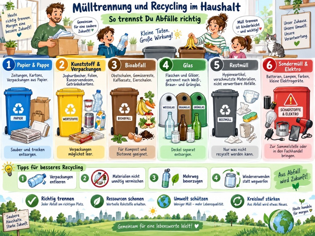 Mülltrennung und Recycling erklärt